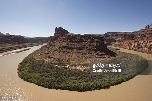 colorado river landscape - oxbow bend stock-fotos und bilder