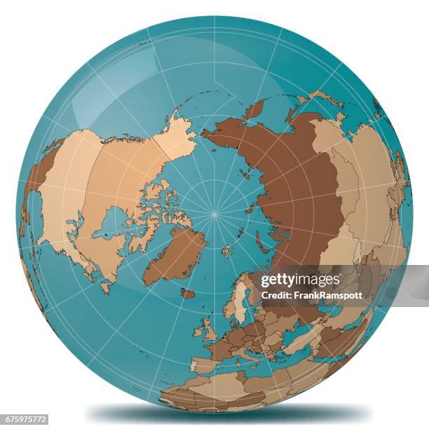 ilustraciones, imágenes clip art, dibujos animados e iconos de stock de polo norte planeta tierra países - north pole