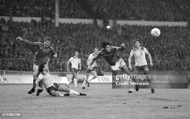 World Cup Qualifying match at Wembley Stadium. England defeated Hungary by 1 goal to 0 to qualify for the 1982 tournament in Spain. Hungarian...