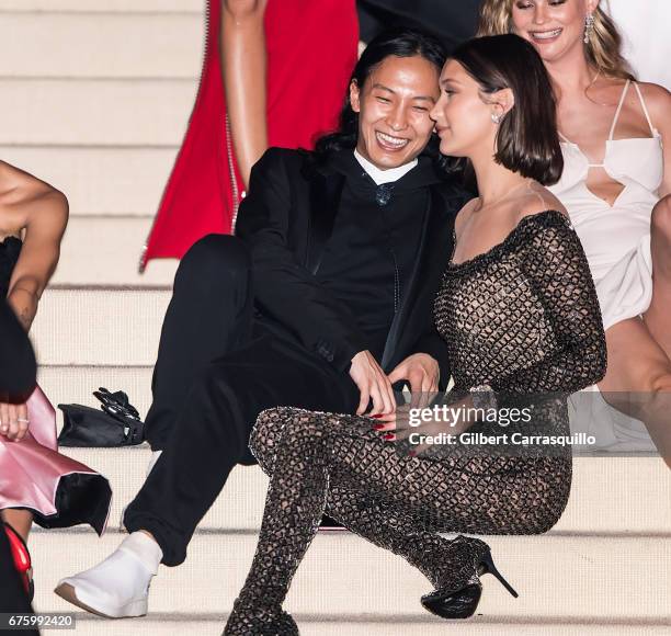 Fashion designer Alexander Wang and model Bella Hadid are seen leaving the 'Rei Kawakubo/Comme des Garcons: Art Of The In-Between' Costume Institute...