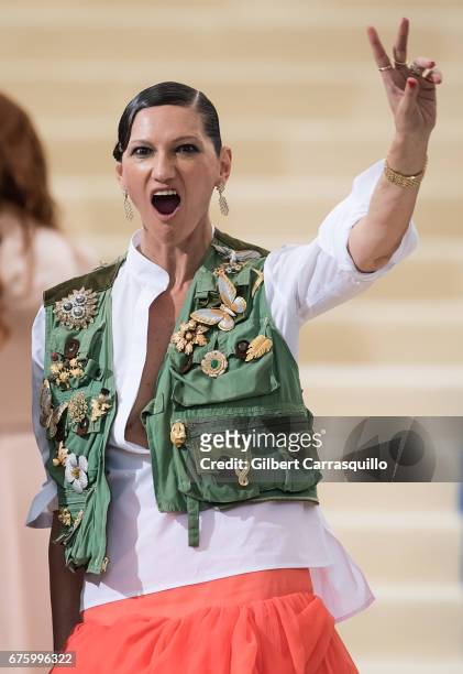 Fashion designer Jenna Lyons is seen at the 'Rei Kawakubo/Comme des Garcons: Art Of The In-Between' Costume Institute Gala at Metropolitan Museum of...