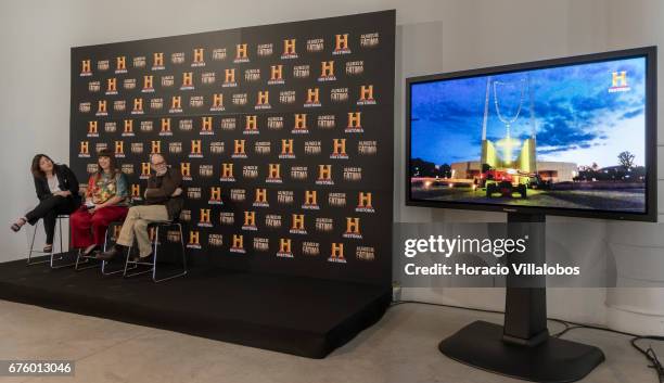 Portuguese artist Joana Vasconcelos hosts a press conference with Managing Director at The History Channel, Iberia, Carolina Godayol and Portuguese...