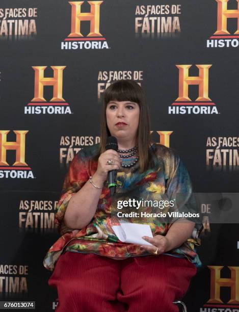 Portuguese artist Joana Vasconcelos hosts a press conference with Managing Director at The History Channel, Iberia, Carolina Godayol and Portuguese...