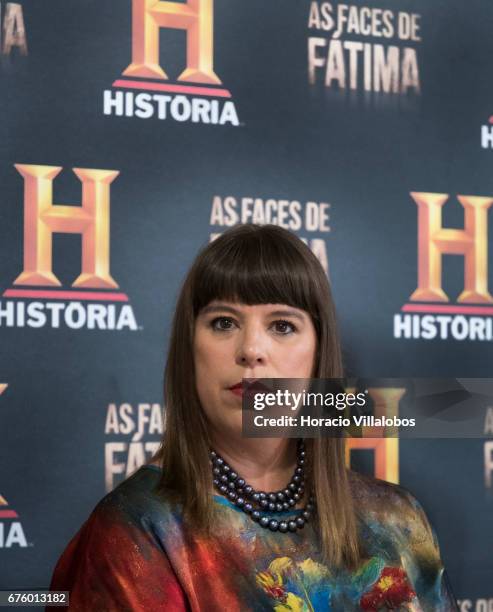 Portuguese artist Joana Vasconcelos hosts a press conference with Managing Director at The History Channel, Iberia, Carolina Godayol and Portuguese...