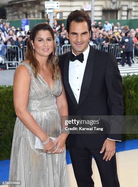 Mirka Federer and Roger Federer attend the "Rei Kawakubo/Comme des Garcons: Art Of The In-Between" Costume Institute Gala at the Metropolitan Museum...