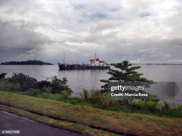 a rainy day in guanabara bay - nublado stock pictures, royalty-free photos & images