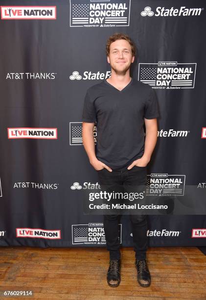 Musician Phillip Phillips attends Live Nation's celebration of The 3rd Annual National Concert Day at Irving Plaza on May 1, 2017 in New York City.