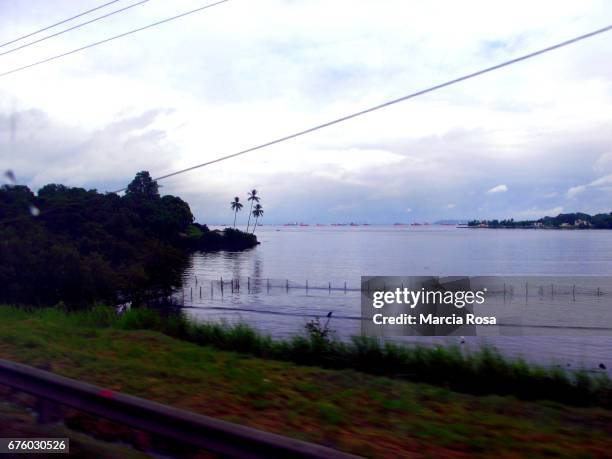 landscape in the bay of guanabara - relaxamento stockfoto's en -beelden