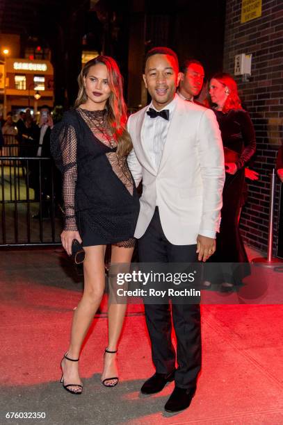 Chrissy Teigen and John Legend attend "Rei Kawakubo/Comme des Garcons: Art Of The In-Between" Costume Institute Gala After Party at the Standard...