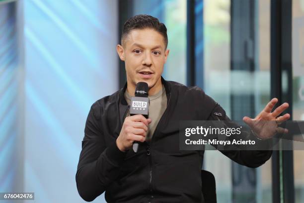 Actor Theo Rossi visits Build Presents to discuss the new film "Lowriders" at Build Studio on May 2, 2017 in New York City.