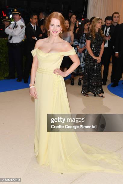 Jessica Chastain attends the 'Rei Kawakubo/Comme des Garcons: Art Of The In-Between' Costume Institute Gala at Metropolitan Museum of Art on May 1,...