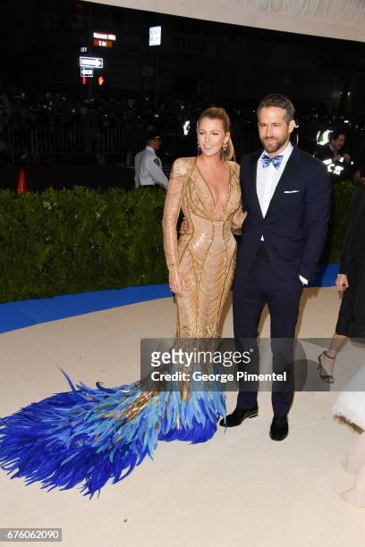 Blake Lively and Ryan Reynolds attend the 'Rei Kawakubo/Comme des Garcons: Art Of The In-Between' Costume Institute Gala at Metropolitan Museum of...