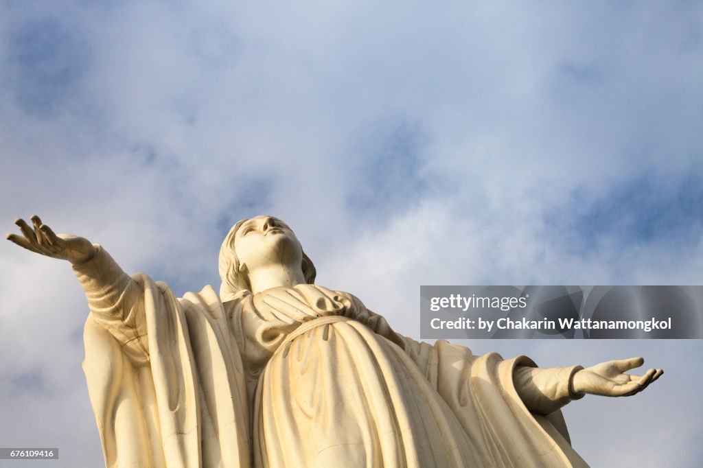 Blessed Virgin Mary and Sky Background.