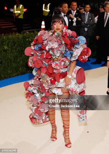 Rihanna attends 'Rei Kawakubo/Comme des Garçons:Art of the In-Between' Costume Institute Gala at Metropolitan Museum of Art on May 1, 2017 in New...