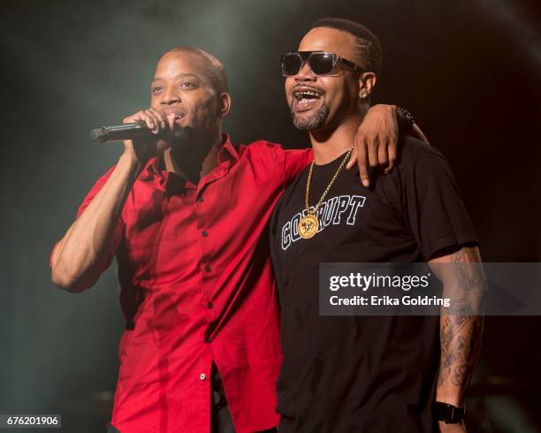 Trombone Shorty and Juvenile perform during Trombone Shorty's Treme Threauxdown at Saenger Theatre on April 29, 2017 in New Orleans, Louisiana.