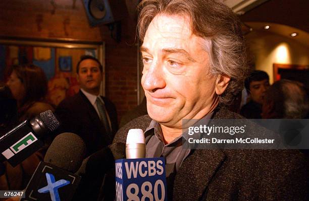Actor Robert DeNiro attends the launch of the first annual Tribeca Film Festival December 6, 2001 in New York City. The festival, scheduled to take...