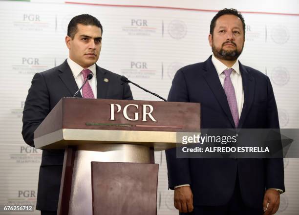 Director of the Criminal Investigation Agency Omar Garcia and head of the Attorney General's Office for Special Investigations on Organized Crime ,...