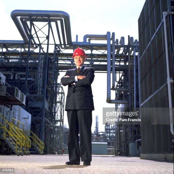Enron CEO Ken Lay poses for portraits at a pipeline facility in Feburary 1993 in Houston, TX. Enron filed for Chapter 11 protection December 3, 2001...