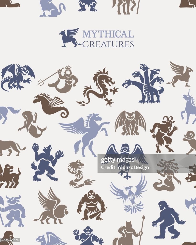 Mythical Creature Pattern Mythical Seamless Pattern High-Res Vector Graphic - Getty Images