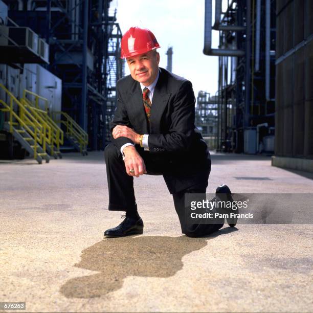 Enron CEO Ken Lay poses for portraits at a pipeline facility in Feburary 1993 in Houston, TX. Enron filed for Chapter 11 protection December 3, 2001...