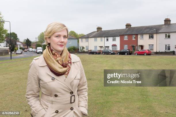 Labour MP Stella Creasey poses as she campaigns in her Walthamstow constituency on April 27, 2017 in London, England. Political parties and...