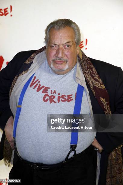 Actor Jean-Claude Dreyfus attends "Vive La Crise" Paris Premiere at Cinema Max Linder on May 2, 2017 in Paris, France.