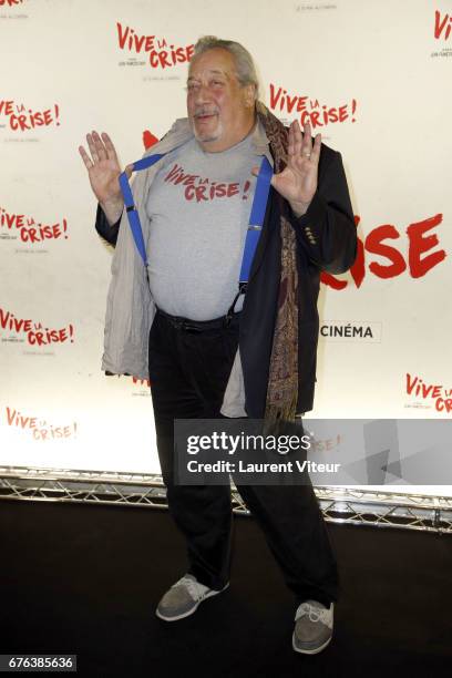 Actor Jean-Claude Dreyfus attends "Vive La Crise" Paris Premiere at Cinema Max Linder on May 2, 2017 in Paris, France.