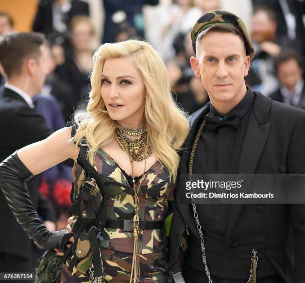 Jeremy Scott and Madonna attend the 'Rei Kawakubo/Comme des Garcons: Art Of The In-Between' Costume Institute Gala at Metropolitan Museum of Art on...