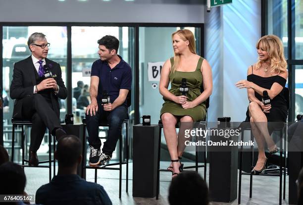 Paul Feig, Jonathan Levine, Amy Schumer and Goldie Hawn attend the Build Series to discuss the film 'Snatched' at Build Studio on May 2, 2017 in New...