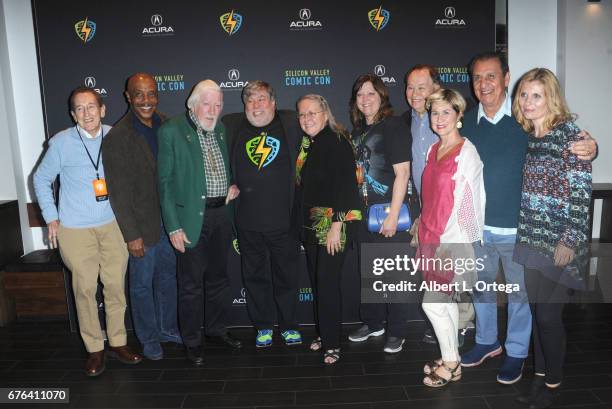 Founder Steve Wozniak with the cast of 'Sesame Street' at The WOZ Party Meet and Greet with Silicon Valley Comic Con Founder Steve Wozniak held at...