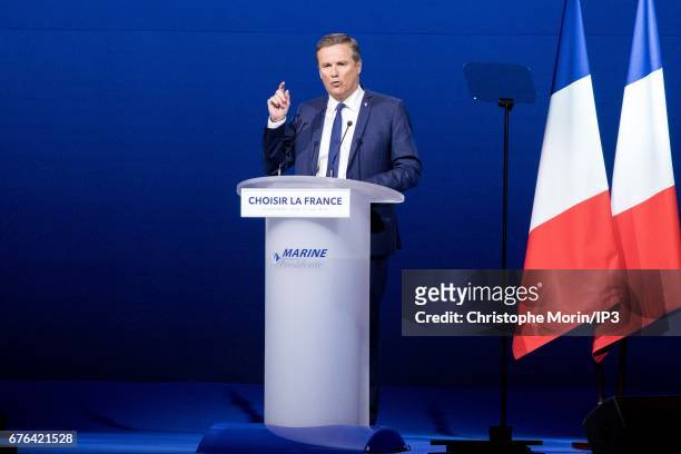 Nicolas Dupont Aignan , designated two days earlier as the future Prime minister of the government of Marine Le Pen if she was elected President...