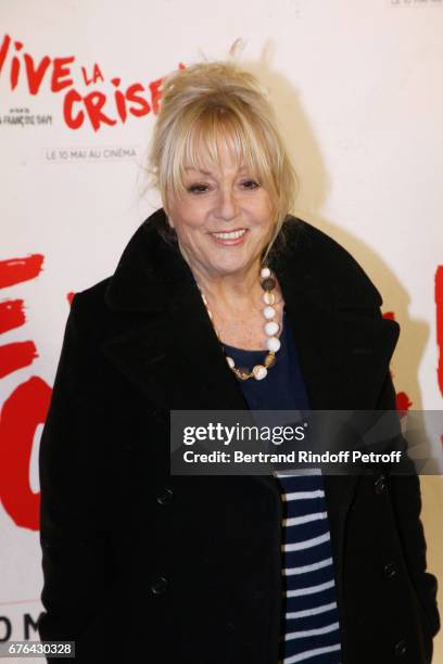 Actress Mylene Demongeot attends the "Vive la Crise" Paris Premiere at Cinema Max Linder on May 2, 2017 in Paris, France.