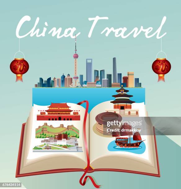 china travel - hong kong temple stock illustrations