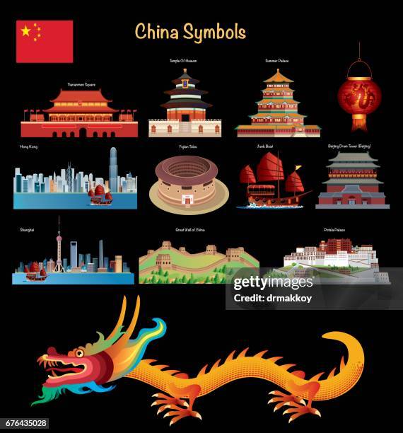 china-symbole - himmelstempel stock-grafiken, -clipart, -cartoons und -symbole