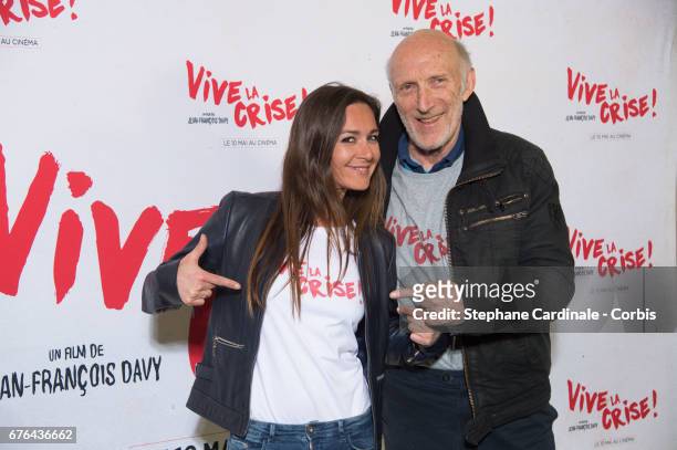 Actress Emmanuelle Boidron and actor Rufus attend the "Vive La Crise" Paris Premiere at Cinema Max Linder on May 2, 2017 in Paris, France.