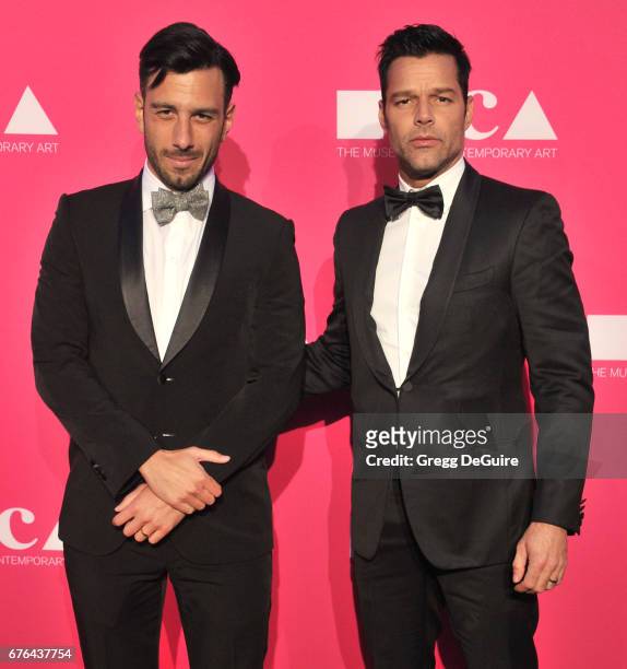 Ricky Martin and Jwan Yosef arrive at the MOCA Gala 2017 at The Geffen Contemporary at MOCA on April 29, 2017 in Los Angeles, California.