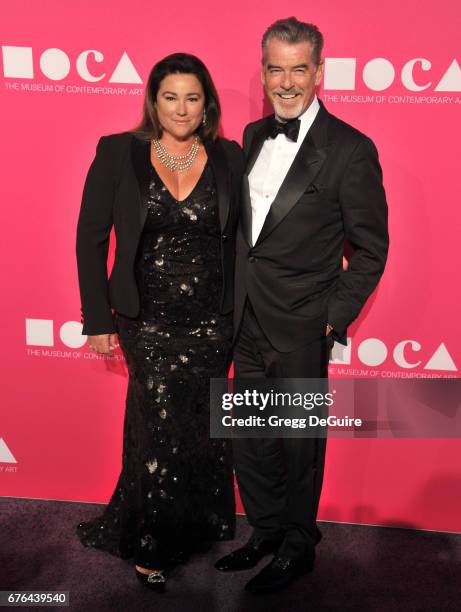 Pierce Brosnan and Keely Shaye Smith arrive at the MOCA Gala 2017 at The Geffen Contemporary at MOCA on April 29, 2017 in Los Angeles, California.