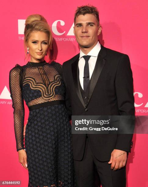 Paris Hilton and Chris Zylka arrive at the MOCA Gala 2017 at The Geffen Contemporary at MOCA on April 29, 2017 in Los Angeles, California.