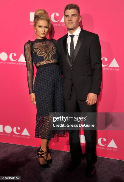 Paris Hilton and Chris Zylka arrive at the MOCA Gala 2017 at The Geffen Contemporary at MOCA on April 29, 2017 in Los Angeles, California.