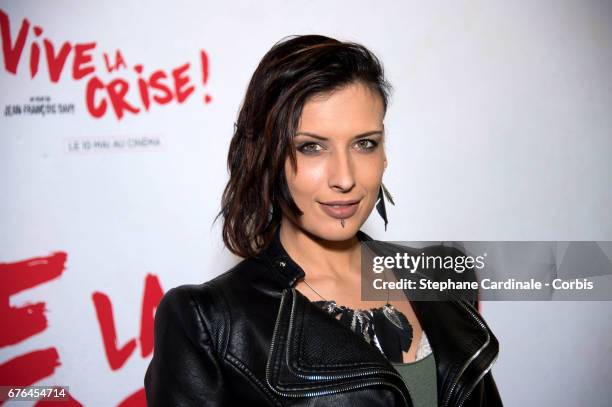 Actress Amel Annoga attends the "Vive La Crise" Paris Premiere at Cinema Max Linder on May 2, 2017 in Paris, France.