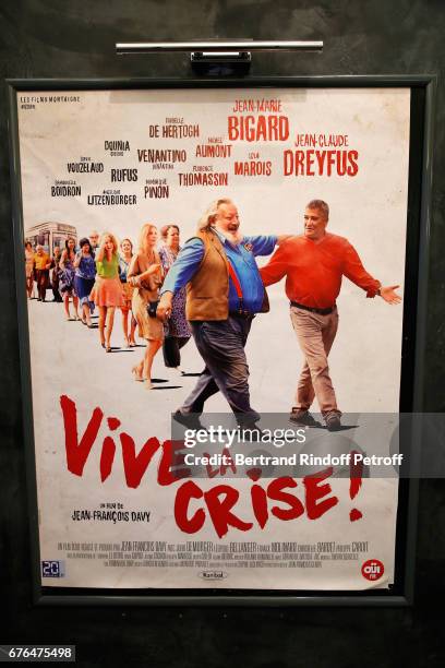 Illustration view of the poster during the "Vive la Crise" Paris Premiere at Cinema Max Linder on May 2, 2017 in Paris, France.