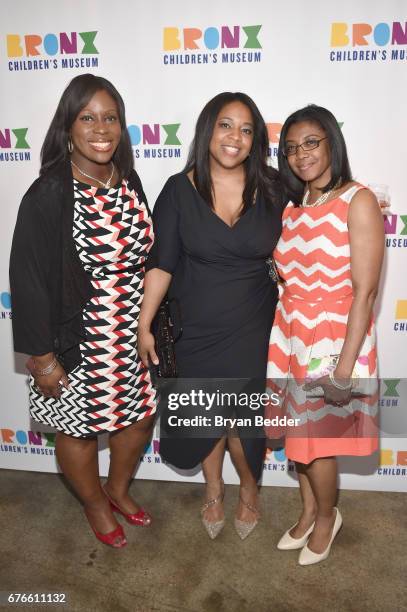 Coucil Member Vanessa L. Gibson, Board Member April Horton and Takisha Dozier attend the Bronx Children's Museum Gala at Tribeca Rooftop on May 2,...