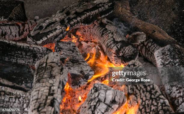 The oak-fired barbecue at Buster's Original Southern BBQ on Highway 29 is viewed on April 26 in Calistoga, California. After record winter rainfall...