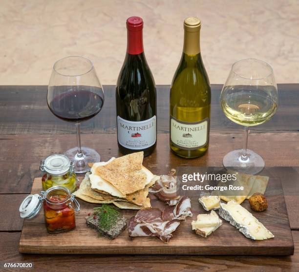 The cheese and wine pairing plate at Martinelli Winery's Tasting Room is viewed on April 27 near Windsor, California. After record winter rainfall...