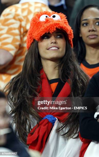 Yolanthe Cabau van Casbergen in the stands before game between Netherlands v Spain