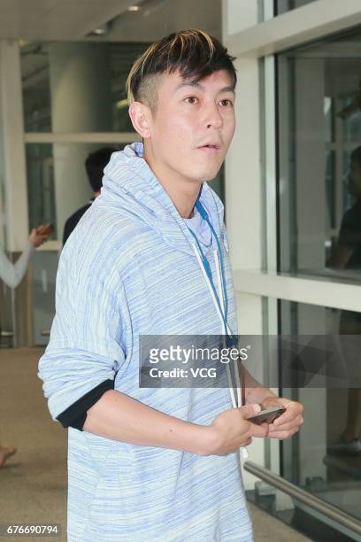 Actor and singer Edison Chen Koon-hei arrives at Hong Kong International Airport on May 2, 2017 in Hong Kong, China.