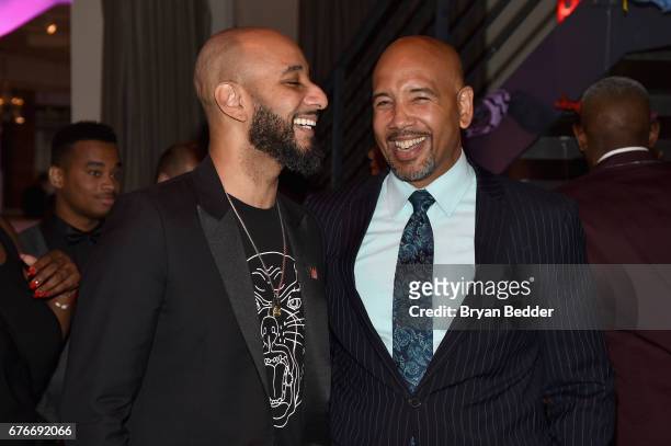 Performer Swizz Beatz and Bronx Borough President Ruben Diaz attend the Bronx Children's Museum Gala at Tribeca Rooftop on May 2, 2017 in New York...
