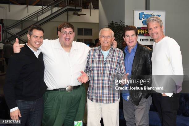Josh Yguado, Robert Franzese, Adam West, Ralph Garman and Chris DeWolfe attend "Family Guy Another Freakin' Mobile Game" Live Stream on May 2, 2017...