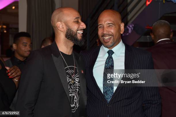 Performer Swizz Beatz and Bronx Borough President Ruben Diaz attend the Bronx Children's Museum Gala at Tribeca Rooftop on May 2, 2017 in New York...