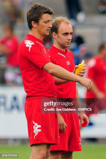 Fulham's physiotherapist Tom Jackson and Liam Holmes Fulham First Team Masseur